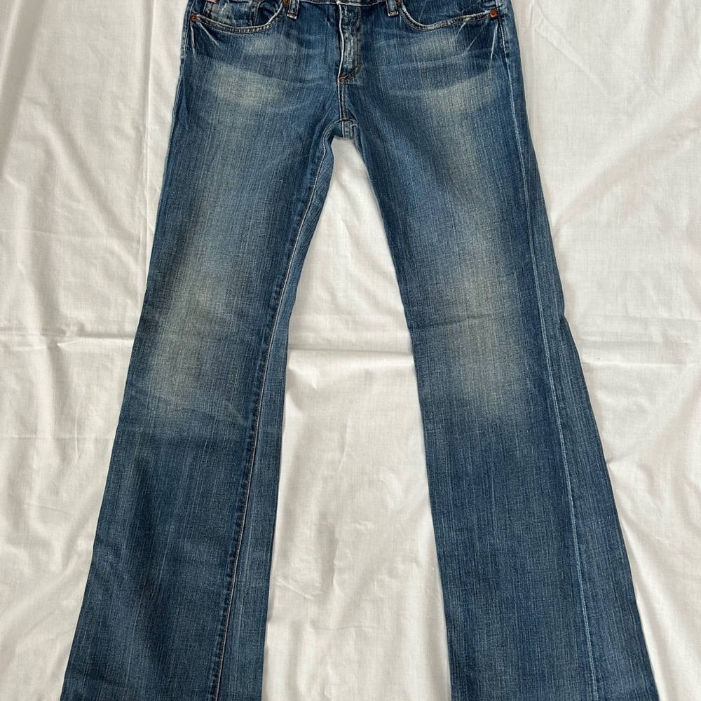 Big Star Flare Sweet Low Boot Jeans in Classic Blue